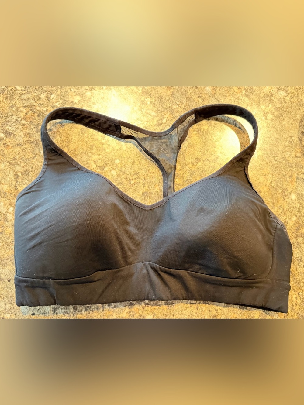 Lululemon Black Racerback mesh Sports Bra